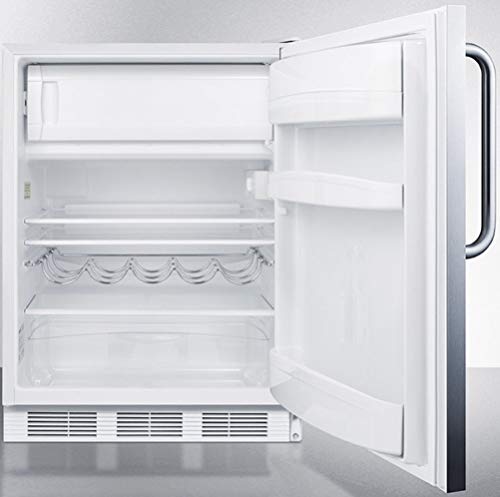 Summit Appliance Ct661Wbisstb Built-In Undercounter Refrigerator-Freezer For Residential Use, Cycle Defrost With Stainless Steel Wrapped Door, Towel Bar Handle And White Cabinet #TOP11