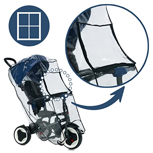 Lorelli Universal Regenschutz, Kinder Dreirad, Schutz vor Regen und Wind transparent – Ansicht 2