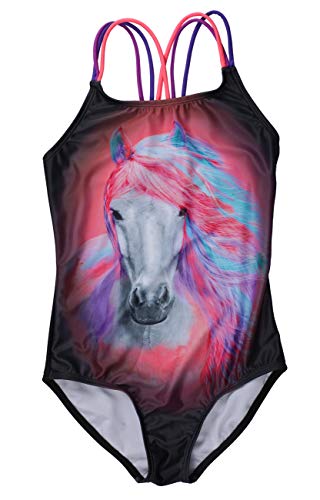 Girls Swimsuits,Tie Dye Unicorn Red 1 Piece Swimsuit,Colorful Horse Animal Print Bathing Suits, Size 14-16 #TOP7