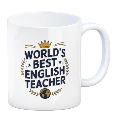 World´s best english teacher Kaffeebecher für Englischlehrer mit Spruch Schule Tasse - lustiges Geschenk für den besten Lehrer