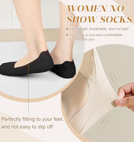 YSense 8 Pairs Thin No Show Socks Womens Low Cut Liner Non Slip Invisible Flat Loafer Socks4