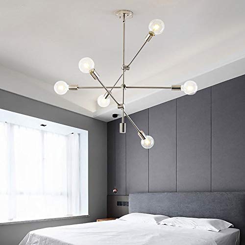 Mrdsre Moderna Sputnik Chandelier Lighting Argento...