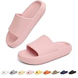 Geweo Badeschuhe Hausschuhe Damen Herren Wolkenpantoffeln Rutschfest Sommer Badelatschen Schuhe Sandstrand Slipper EVA Massage Schwimmbad Flipflop Badezimmer Dicker Boden Rosa GR 40-41 EU