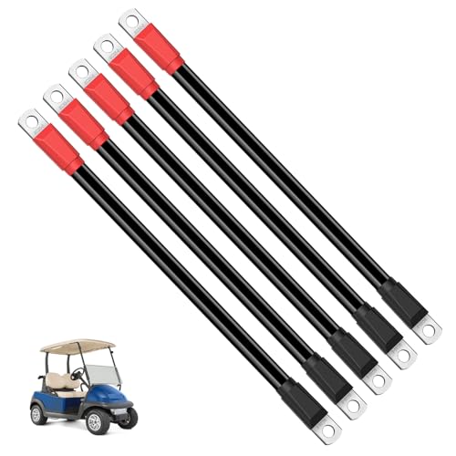 DRIVE UP Club Car DS Battery Cables Golf Cart Battery Cables for Club Car DS 1995-Up Golf Carts 48V 4 Gauge (Set of 5)