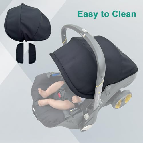Image of Stroller Accessories Replacement Canopy Compatible with Doona+ and Doona i Car Seats & Strollers, Larger Sunshade, Durable Fabric (Black)