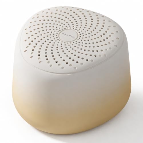 Image of HAMMER Drop Sunrise Portable Indoor Bluetooth Speaker, 5W RMS Output, Bluetooth 6.0, Up to 32H Playtime, Twin Pairing, Made in India, Type-C Fast Charging, Built-in Mic, TF Card and USB Support -Beige