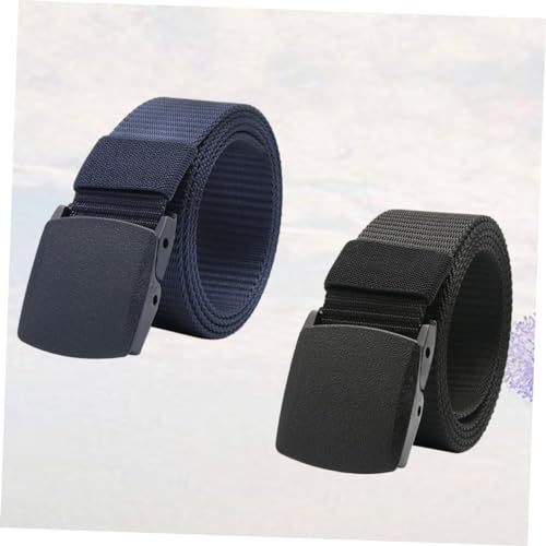 2pcs Nylon Casual Waist Belt Plastic Buckle Adjustable for Jeans and Slack4