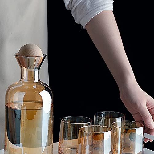 Set de 6 vasos de vidrio color marrón y gris 9 oz miniatura 7