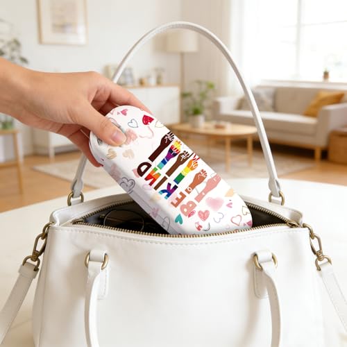 Image of Glasses Case Hard Shell,Portable Protective Eyeglasses Case, Eyeglass Holder Box with Cleaning Cloth,for Women Men
