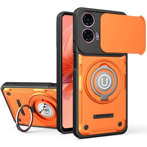 Protection Motorola Moto G04 G24 E14 coque antichoc robuste avec support orange