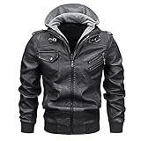【EINZIGARTIGES DESIGN】 Kapuze, kurz, winddicht, lange Ärmel, große Größe, Reißverschluss, Die Jacke verfügt über seitliche Reißverschlusstaschen zum Aufwärmen der Hände, zum Tragen von Brieftasche, Visitenkarte, Telefon und dergleichen.