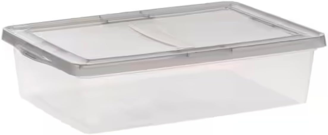 27 qt. Plastic Underbed Storage Box with Snap-Tight Lid TF04081
