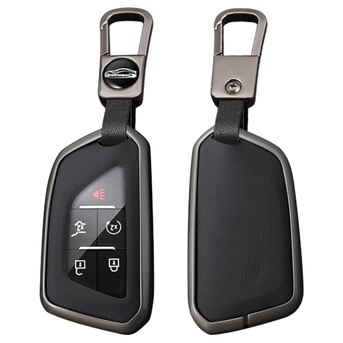 Coque cuir pour clé Cadillac CT5 CT4 5 boutons idée cadeau homme de luxe