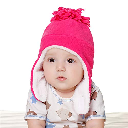 Baby Boy Girl Sherpa Lined Warm Fleece Pilot Hat Toddler Kids Hat Mitten Set Winter Accessories4