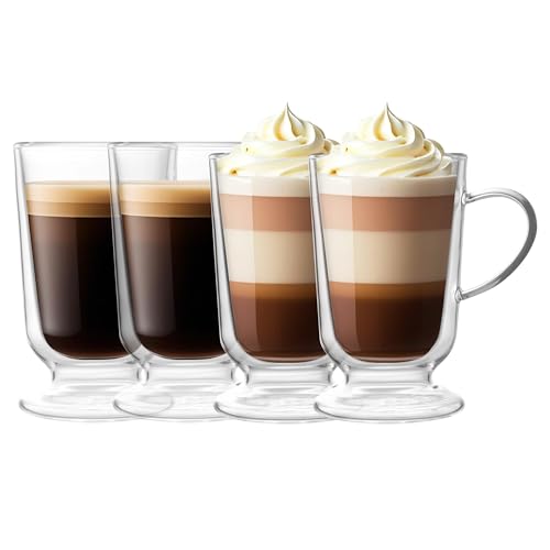 Set de 4 Mugs de Vidrio Borosilicato 12.5 oz Doble Pared miniatura 1