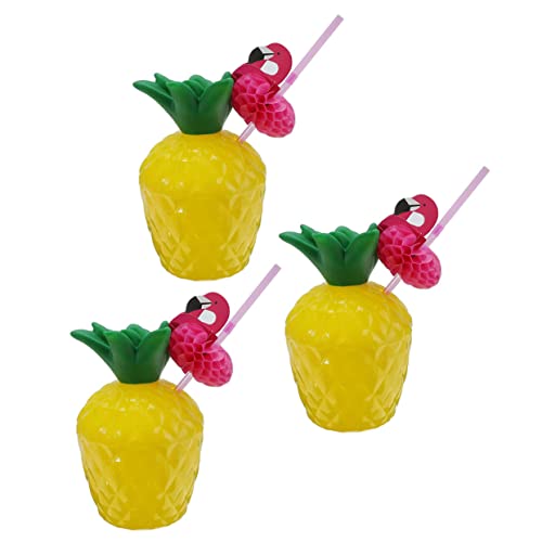 BESTOYARD 6 Conjuntos De Copo De Abacaxi Casamento De Plástico Havaí