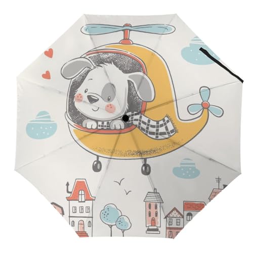 Parapluie voyage automatique pliable dessin lapin compact pour femme et homme