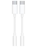 USB-C to 3&period;5mm Audio Headphone Adapter - HiFi 2 Pack Compatible with Apple iPhone 16 15 Samsung Galaxy S25 S24 S23 S22 S21 Plus Pro Max Ultra Pixel iPad - Type C to Aux Cord Jack Dongle Adapter