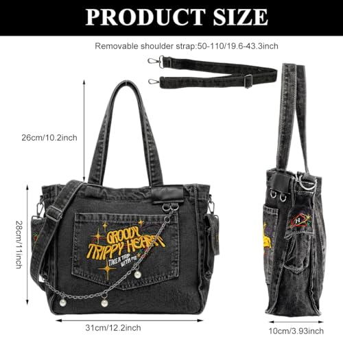 Image of PALAY Crossbody Bag for Woman Denim Cloth Tote Bags Casual Canvas Women Handbags Large Capacity Shoulder Bag for Daily, School
