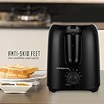 OVENTE Electric 2 Slice Toaster Machine with 6-Shade Browning Selector Setting, Compact Design and Removable Crumb Tray, 700W Power Perfect for Toasting Bread, Thin Bagels and Waffles, Black TP2210B - Image 5