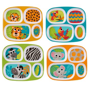 Good Old Values Kids Dinnerware Sectional Plate Set Made Of Durable Material And Perfect For Kids 2 Cute Dinosaur Designs, (4 Plates Total), Bpa-Free) #TOP9