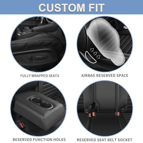 Car Seat Cover Fit for Honda CRV (EX-L,EX,Sports Series,LX,Hybrid) 2023 2024 2025 2026 - Full Set CR-V Black Seat Covers