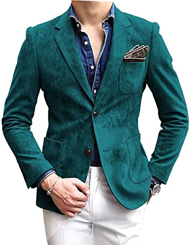 Mens Blazer Notch Lapel Suede Wear Coat Formal Single Breasted