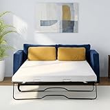MUUEGM 4Inch Memory Foam Sofa Bed Replacement Mattress Topper for Full Size Sleeper Couch Beds -Washable Cover, Non-Slip Base - Sofa Not Included - 73' L x 52' W x 4' Th