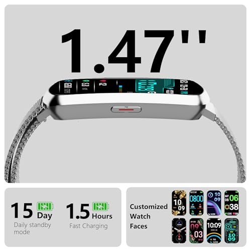 Image of JYUAJOI Health Fitness Tracker, Smart Watch with 24 /7 Heart Rate, Activity Tracker with Blood Pressure and Blood Oxy-gen Monitor, 120 Sport Mode Waterproof Sleep Tracker for Women Men