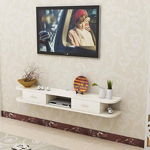 Wandmontiertes TV-Rack-Regal Medienunterhaltungskonsole Spielregal mit 2 Schubladen-Wohnmöbeln Wandhalterung Regal (Color : A)
