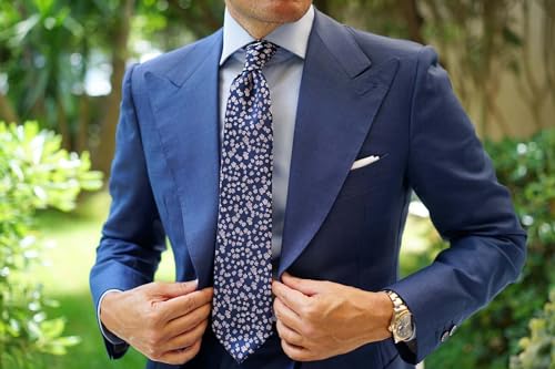Image of OTAA Floral Necktie Casual Ties for Men - Perfect Neck Tie for Groomsmen Wedding Ties or Formal Occasions