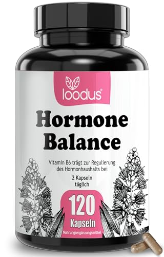 Hormon Balance Frauen - 120 PMS Kapseln mit Myo-Inositol OPC Gänsefingerkraut Acetyl-L-Carnitin Frauenmantel Mönchspfeffer hochdosiert & B6-2 Monatsvorrat - PMS Komplex von loodus®