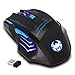 Produktbild ZELOTES Kabellose Maus, Schnurlos Maus Wireless Mouse mit Nano-Receiver,2,4 GHz 7 Tasten 2400dpi blau LED USB optische Gaming Maus Gamer Mäuse für Notebook, PC, Mac, Laptop,Office, Home