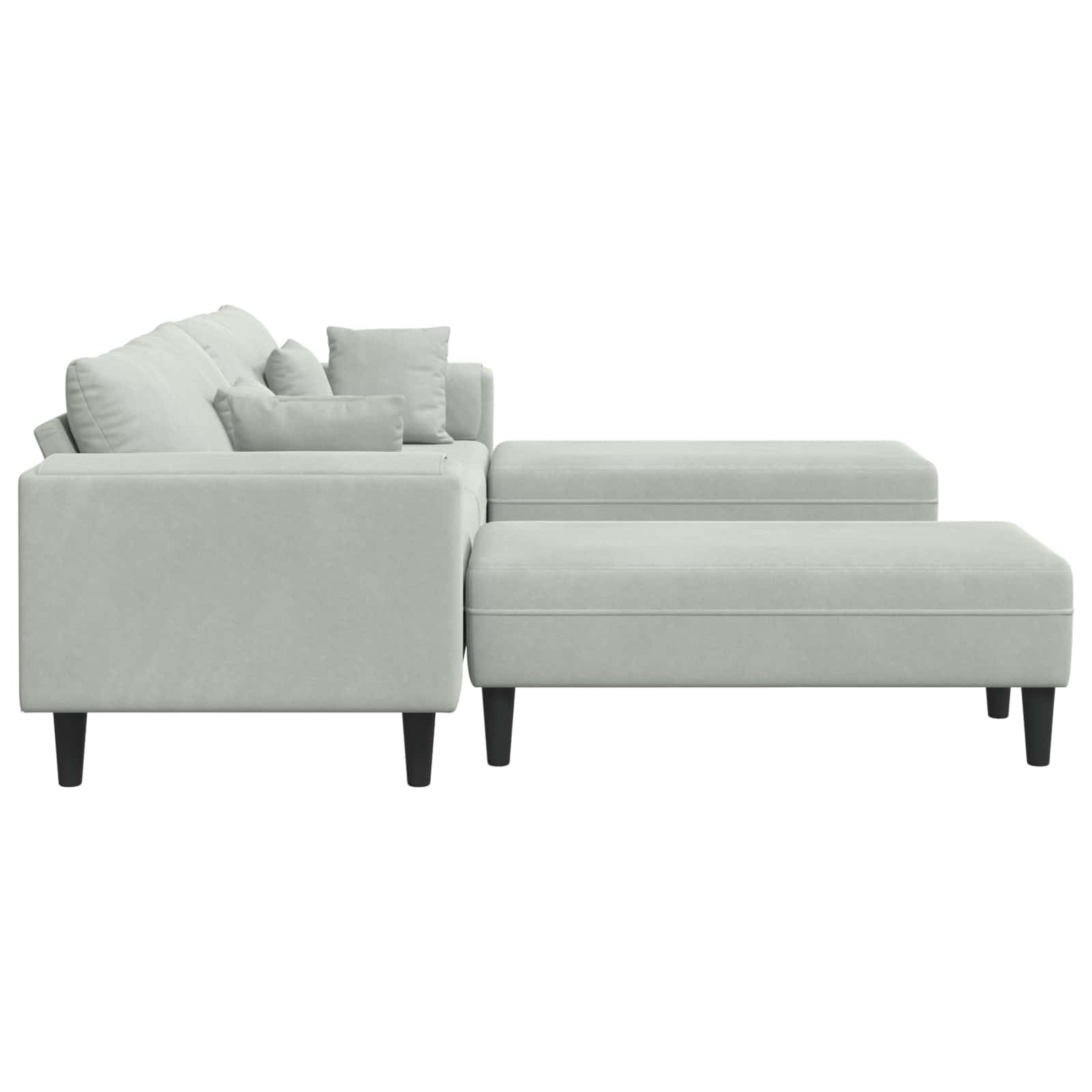 Générique Sofa 3-osobowa jasnoszara aksamitna 250 x 188 x 76 cm