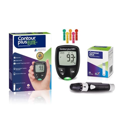 Image of Contour Plus Elite Blood Glucose Monitoring System (Glucometer with Contour Plus Blood Glucose Test Strip 25S Free) | with Bluetooth