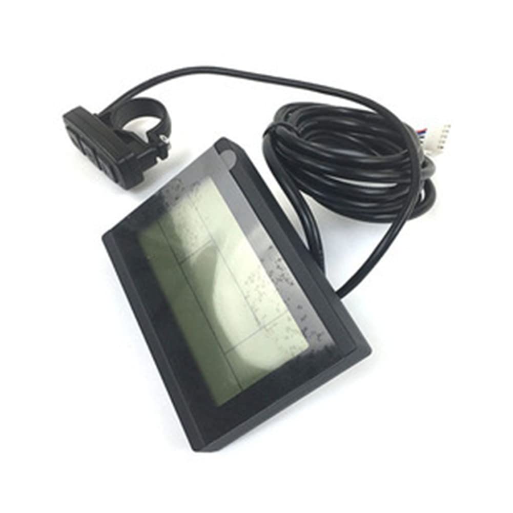 KT-LCD3 Écran LCD Compteur de Vitesse numérique pour vélo électrique 24 V 36 V 48 V pour contrôleur de série KT, Instrument de vélo étanche avec Support et vis, Noir