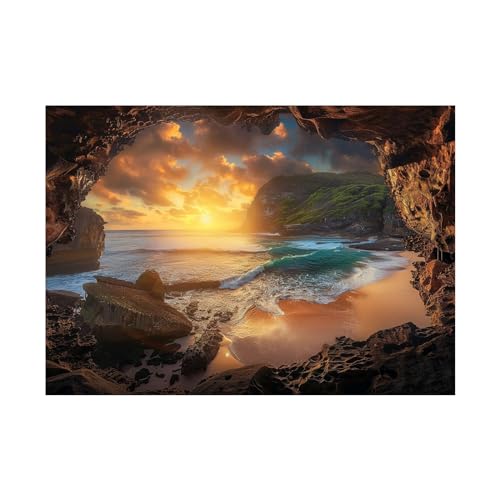 Impression sur toile intissée sans cadre œuvre de plage décoration murale