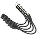 ClearMax PWR18-12001(5) 3 Prong Power Extension Cord - Cable Strip Outlet Saver - 16AWG - 1 Foot (5 Pack | Black)