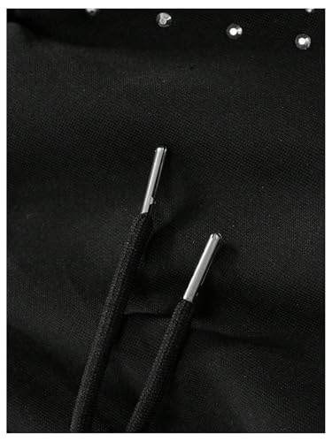 Men's Rhinestone Glitter Baggy Sweatpants Drawstring Elastic Waist Hip Hop Pants Streetwear4