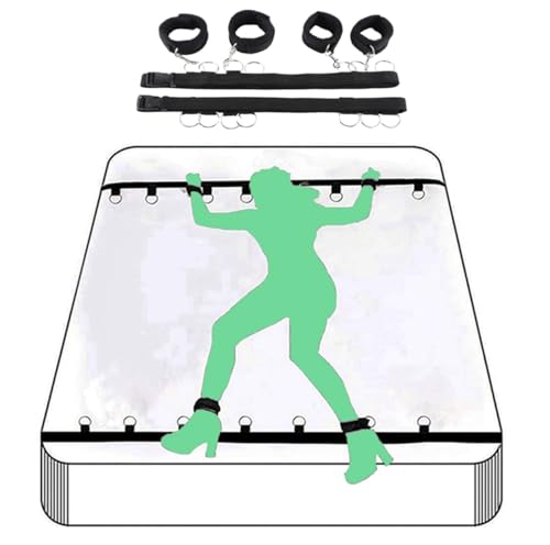 Sex Ties for Ankles and Wrists Women Bar Bed Restraint Kit for Couples Under King Bed Straps Adult Play Queen Bed Bondaged Tie Downs Kit Full Size Bed Sex Handcuffs for Adults Play Bedroom Toy Sweater