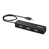 iBUFFALO タブレット・スマホ用USB2.0 4ポートハブ ブラック BSH4UMB05BK