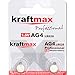 Produktbild kraftmax 2er Pack Knopfzelle Typ 377 (AG4 / LR626 / LR66) Hochleistungs- Batterie / 1,5V Uhrenbatterie für professionelle Anwendungen - Neuste Generation