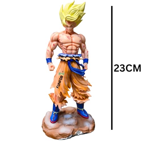 Image of FUNFOB Action Figure Height-23cm Collectible for Anime Fans PVC Multicolour | Go-k on Stone -Yellow Orange