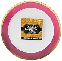 Premium Plate 19cm White w/Bright Pink Border