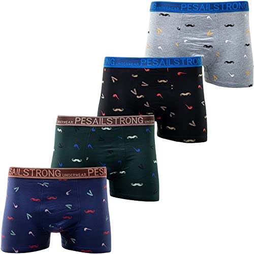 Pesail Boxer pour homme en coton différents motifs amusants rétro sous-vêtements, Style 3, L Cover