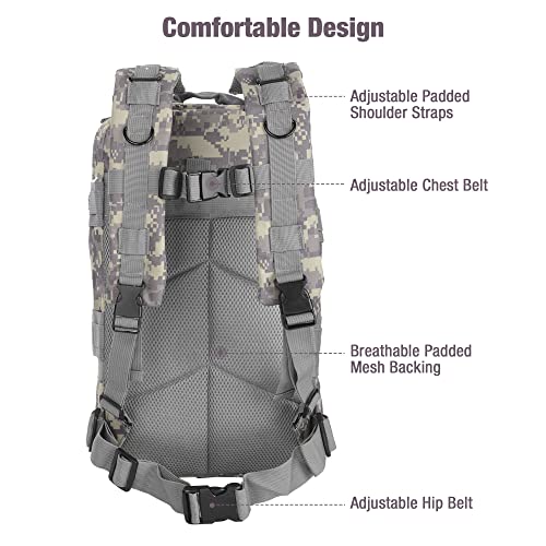 Aw 30L 600D Tactical Army Rucksacks Molle Backpack Water Resistant Camping Outdoor Hiking Trekking Bag Acu Camouflage #TOP4