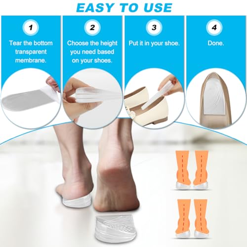 Image of 3 Layers Adjustable Heel Wedge Corrective Inserts for Supination & Pronation Correction, Adhesive Medial & Lateral Heel Insoles for Foot Alignment (6PCS,Size:L)