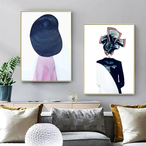 Peinture à l'huile moderne femme abstraite de dos grand format