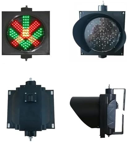 LED Traffic Stop Light - 8"/12" Red X & Green Arrow, IP65 Waterproof Industrial Dock Light, Road Indicator for Loading Bay, 24V Traffic Signal for Safety