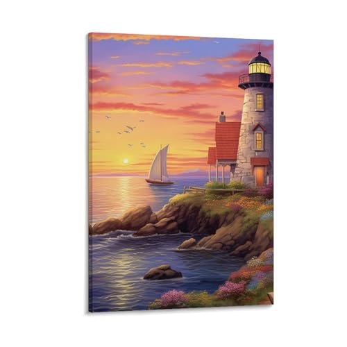 Impression sur toile phare côtier peinture murale 40x60cm pour chambre